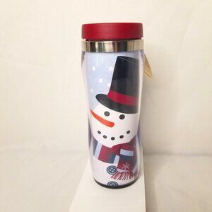 Eco 2015 16oz Insulated Snowman Red Cardinal Holiday Winter Tumbler Cup Glass